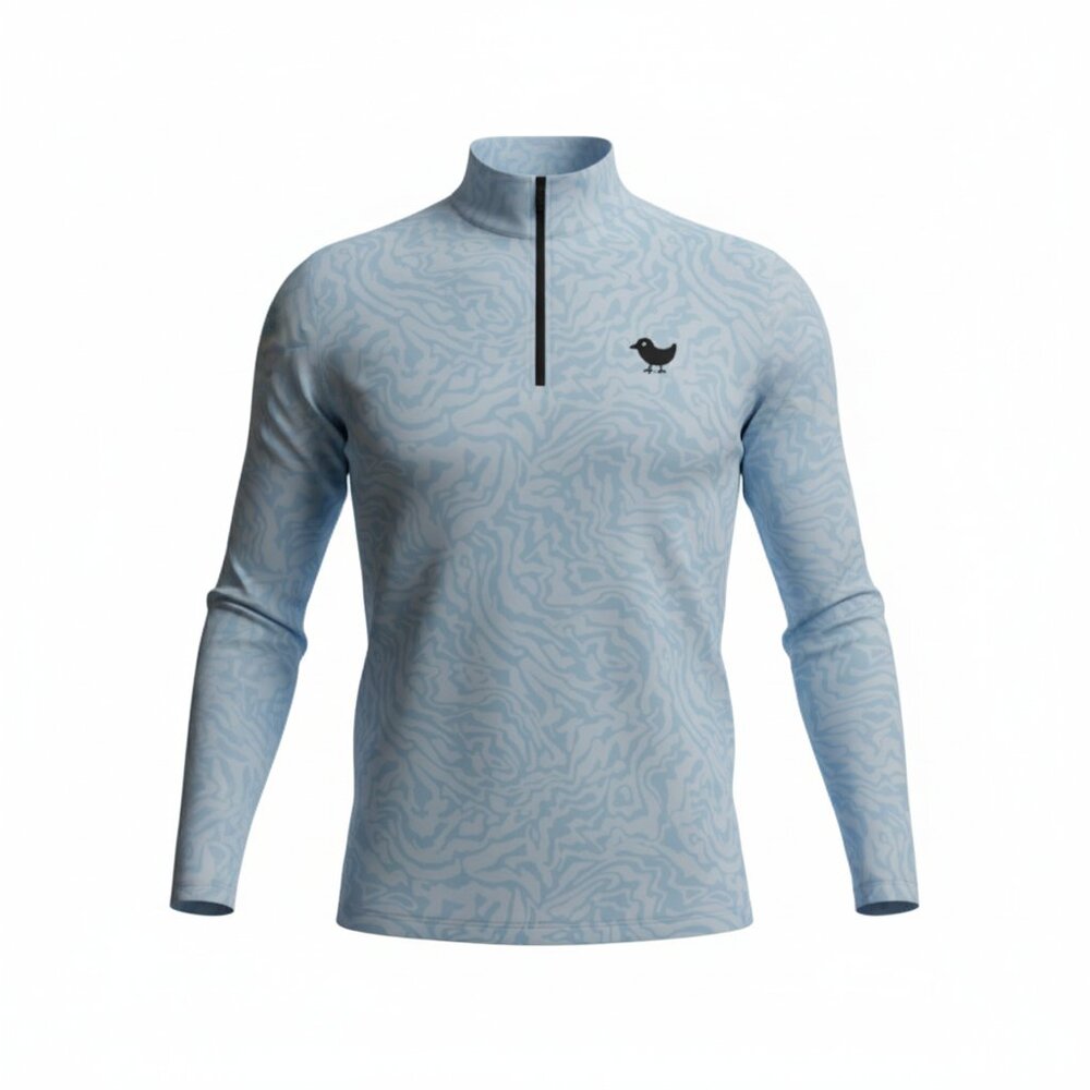 Bad Birdie Men's Drip Tide 1/4 Zip Golf Pullover Blue Size Medium
